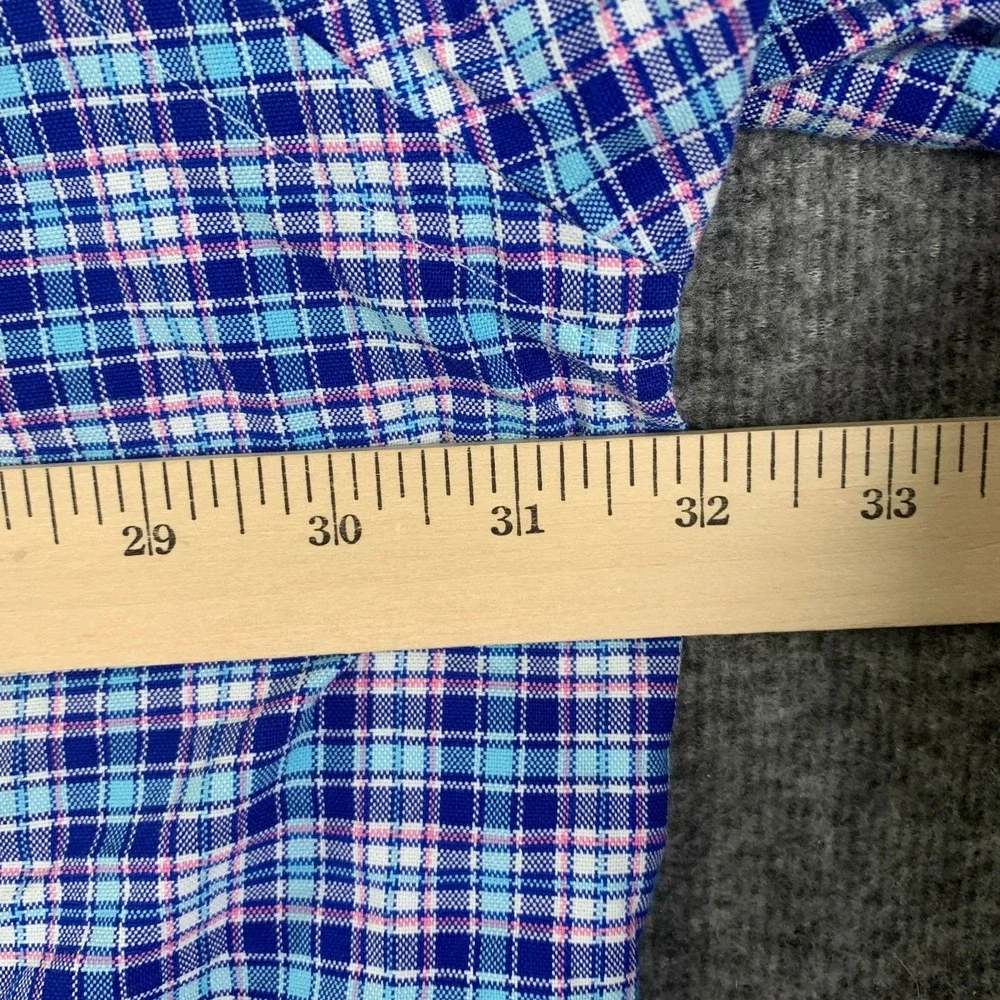 Polo Ralph Lauren Oxford Shirt Men 3XB Plaid Blue Short Sleeve Cotton Oversize
